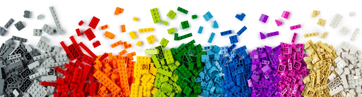 Legosteine nach Farbe sortiert